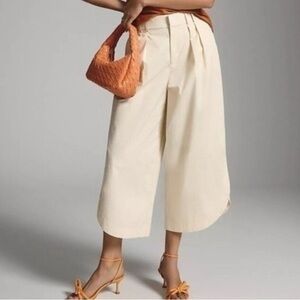 Mare Mare x Anthropologie Curved Hem Chino Pants Wide Leg Small Light Sand Tan